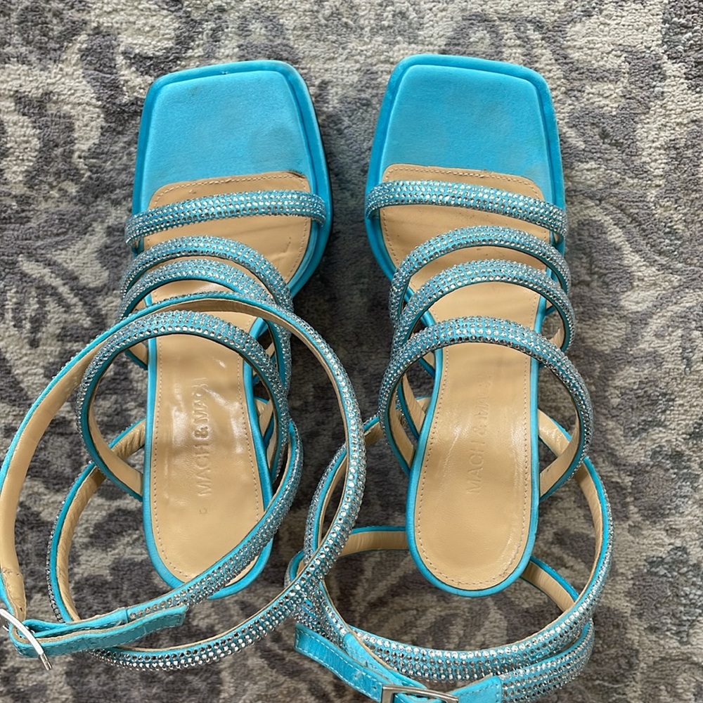 Mach & Mach rhinestone sandals. 35 1/2 size (5.5) Made in Italy